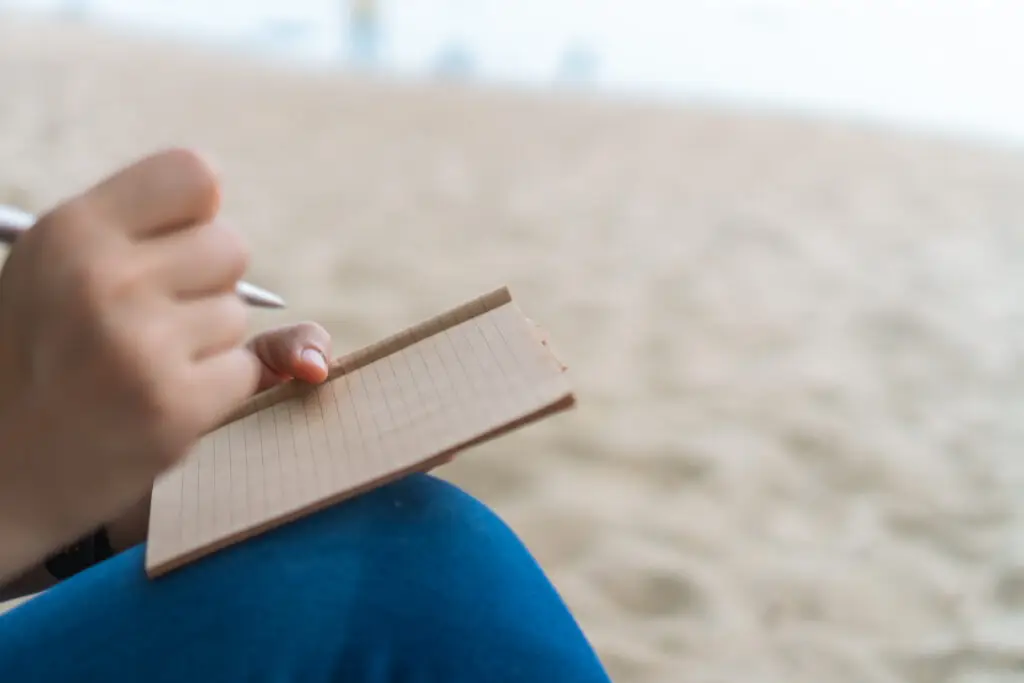 Journaling on the beach