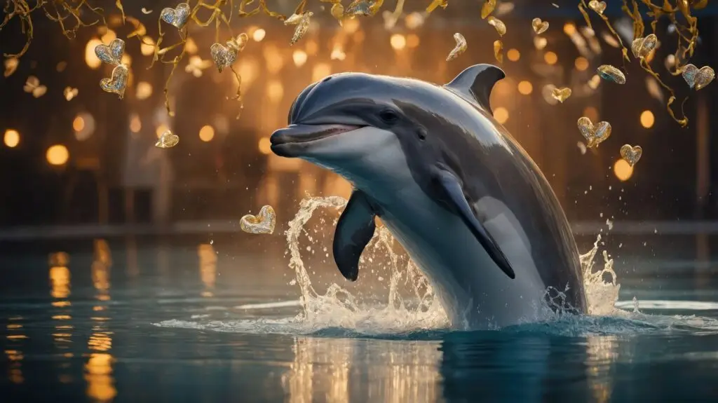 Dolphin jumping from the water representing imagination, wonder, and creative possibility.